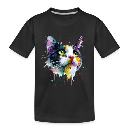 Cat: Painted Purr Expression - Toddler Premium Organic T-Shirt
