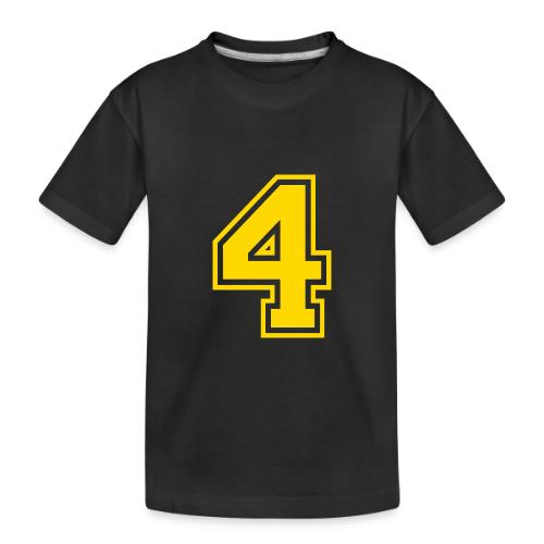 Number 4 in a classic athletic collegiate font - Toddler Premium Organic T-Shirt