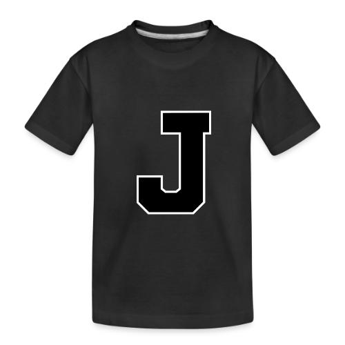 Varsity Letter J Athletic Alphabet Graphic - Toddler Premium Organic T-Shirt