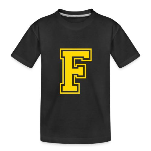 Letter F – Capital Athletic Alphabet Monogram - Toddler Premium Organic T-Shirt