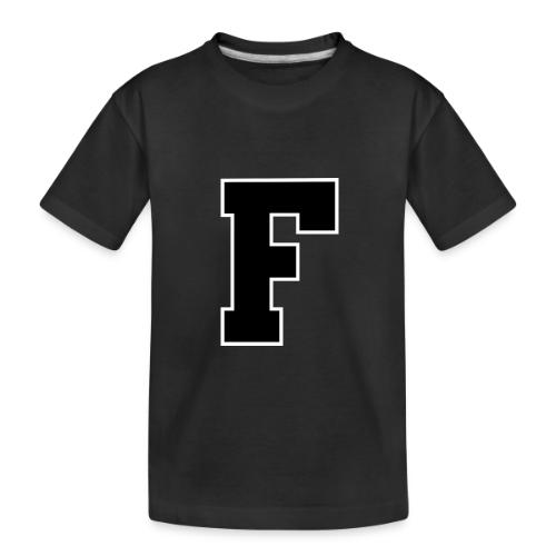 Varsity Letter F Athletic Monogram - Toddler Premium Organic T-Shirt