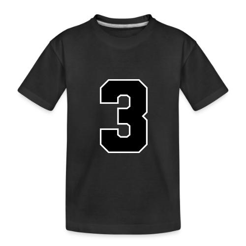 Varsity Number 3 Athletic Font - Toddler Premium Organic T-Shirt