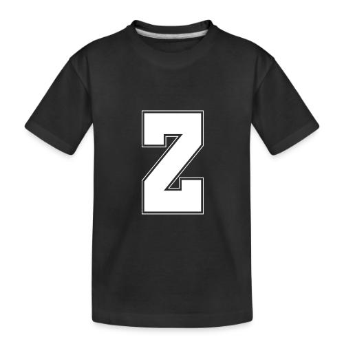 White Letter Z – Varsity Alphabet Monogram - Toddler Premium Organic T-Shirt