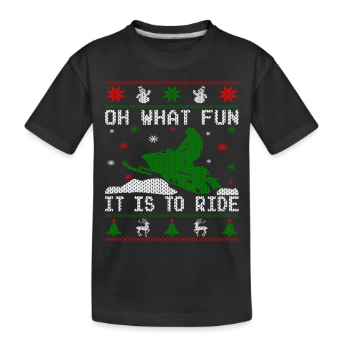 Oh What Fun Snowmobile Ugly Sweater style - Toddler Premium Organic T-Shirt