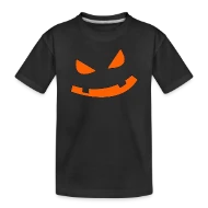 Big Scary Orange in Black Fierce Pumpkin Face Hall - Toddler Premium Organic T-Shirt