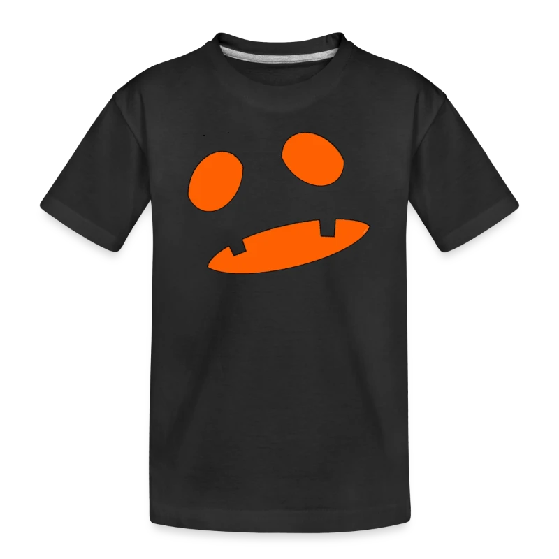 Big Scary Orange in Black Shocked Pumpkin Face Hal - Toddler Premium Organic T-Shirt