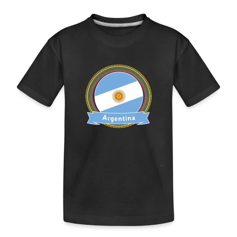 Argentina Happy Holi Color Framed Argentina Flag B - Toddler Premium Organic T-Shirt