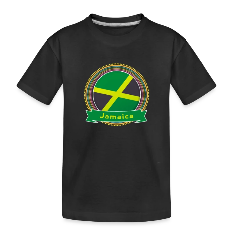 Jamaica Happy Holi Color Framed Jamaica Flag Banne - Toddler Premium Organic T-Shirt