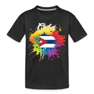 Cuba Flag Gay Colorful Splash - Toddler Premium Organic T-Shirt