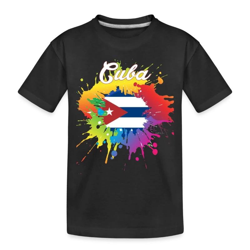 Cuba Flag Gay Colorful Splash - Toddler Premium Organic T-Shirt