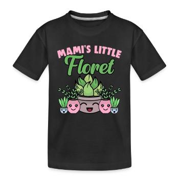 Mignon floret en pot pour un jardinage de plantes d’intérieur - T-shirt bio Premium pour bambins - noir - Devant
