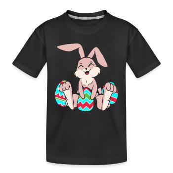 Easter Bunny Easter Eggs Easter - Toddler Premium Organic T-Shirt - black - Front