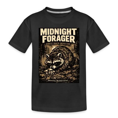 Midnight Forager Raccoon Mushroom Hunter - Toddler Premium Organic T-Shirt