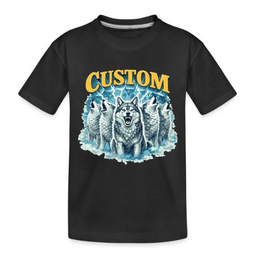 Custom Wolf Pack Howling Moon Vintage Wilderness - Toddler Premium Organic T-Shirt