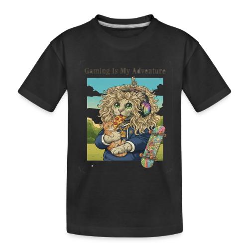 Gaming Cat Adventure: Pizza & Skates - Toddler Premium Organic T-Shirt