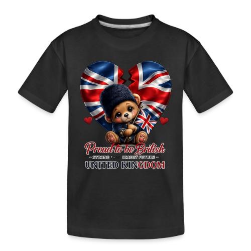 Proud to Be British Teddy Bear UK Patriot Gift - Toddler Premium Organic T-Shirt
