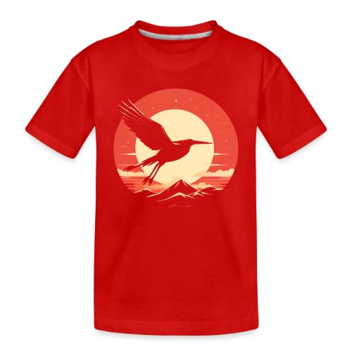 Majestic Crane Soaring Against Rising Sun - Toddler Premium Organic T-Shirt