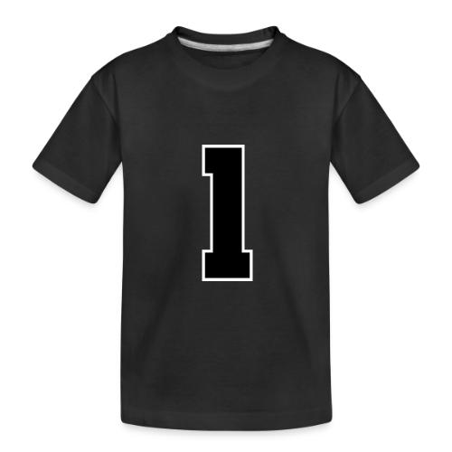 Varsity Number 1 Athletic Style - Toddler Premium Organic T-Shirt
