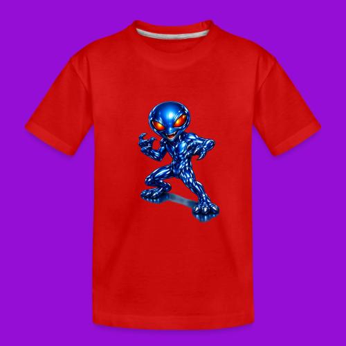 Angry Blue Alien - Toddler Premium Organic T-Shirt