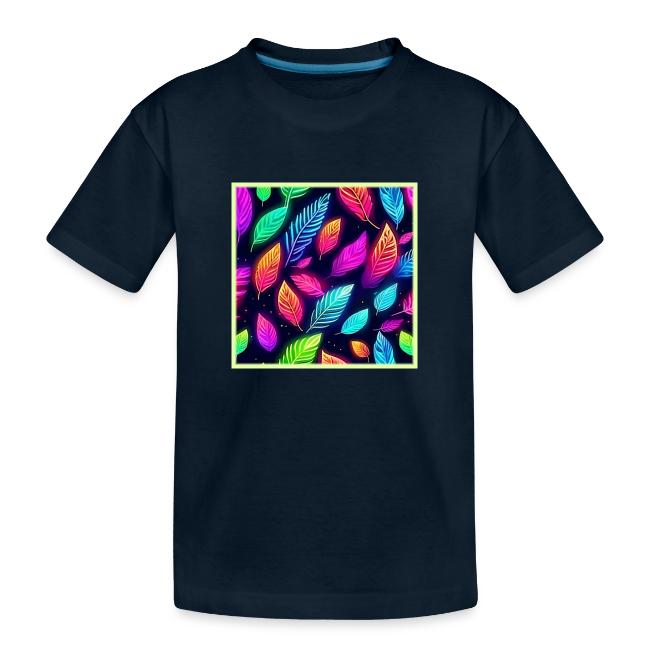 Neon Leaves in Vibrant Glow Art