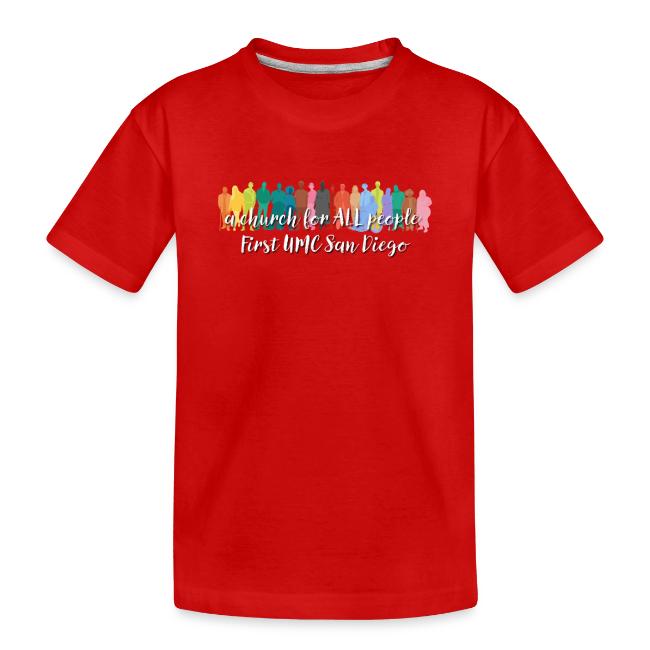 a church for all people - with colorful graphic