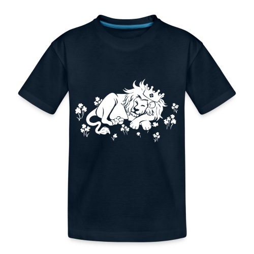 Clover King White Cute Lion Shamrock Irish - Toddler Premium Organic T-Shirt
