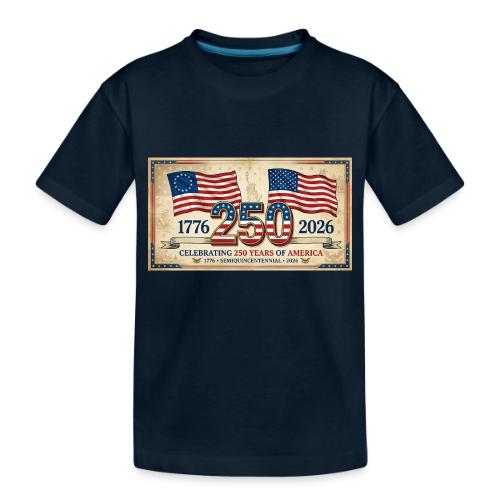 USA 250th Anniversary Flags Emblem - Toddler Premium Organic T-Shirt