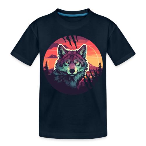 Colorful Wolf Stare - Toddler Premium Organic T-Shirt