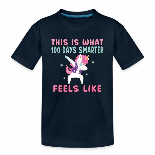 Dabbing Unicorn 100 Days Smarter Student Kids. - Toddler Premium Organic T-Shirt