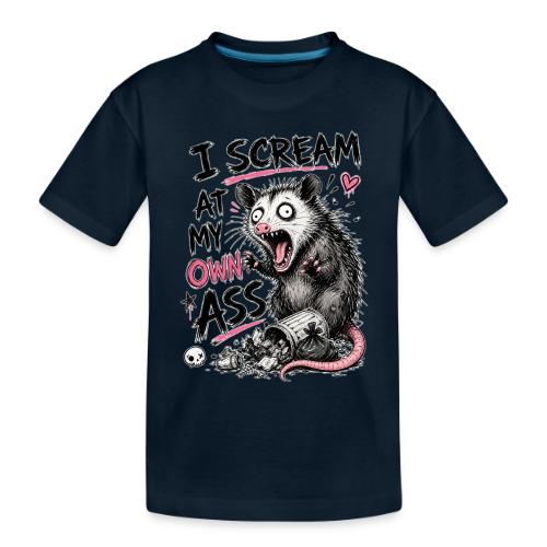 Funny Opossum Screaming Graphic Tee - Toddler Premium Organic T-Shirt