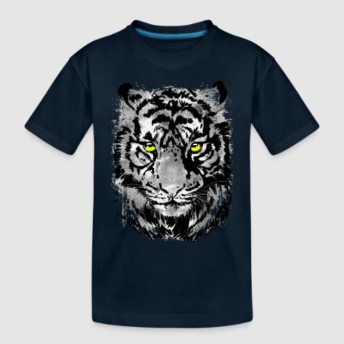 Gray Tiger Head Drawing - Black and white Tiger - Toddler Premium Organic T-Shirt
