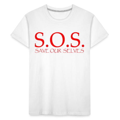 sos no emotion red - Kid's Premium Organic T-Shirt
