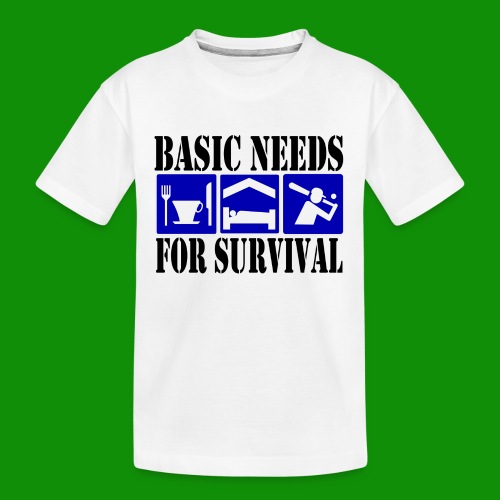 Softball/Baseball Basic Needs - Kid's Premium Organic T-Shirt