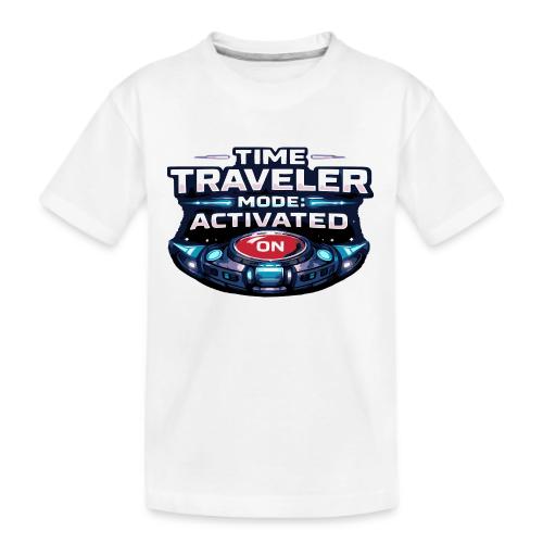 Time Traveler Mode – Futuristic Neon Sci-Fi Tee - Kid's Premium Organic T-Shirt