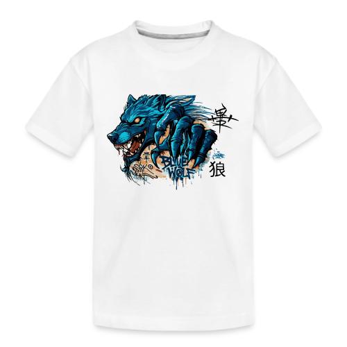 Blue Wolf Graffiti Street Art - Kid's Premium Organic T-Shirt