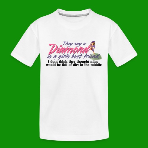 Softball Diamond is a girls Best Friend - Kid's Premium Organic T-Shirt