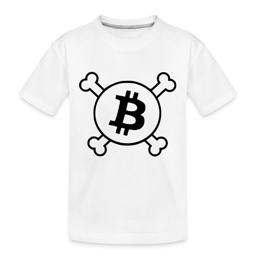btc pirateflag jolly roger bitcoin pirate flag - Kid's Premium Organic T-Shirt