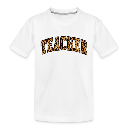 Leopard Print Teacher Typography - Kid's Premium Organic T-Shirt