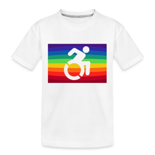 Rainbow wheelchair, LGBTQ flag 001 - Kid's Premium Organic T-Shirt