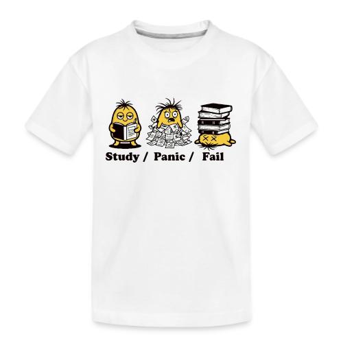 Funny Student Study Panic Fail Back To School - Kid's Premium Organic T-Shirt