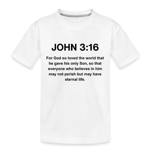John 3:16 Christian Apparel – Bible Verse Clothing - Kid's Premium Organic T-Shirt