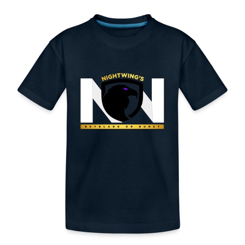 Nightwing WhitexBLK Logo - Kid's Premium Organic T-Shirt
