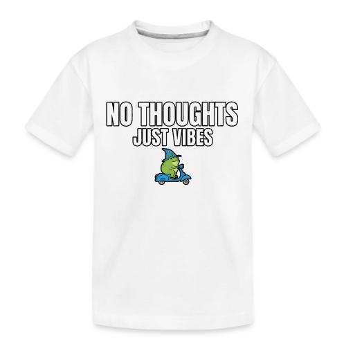 No Thoughts Just Vibes Funny Frog Shirt - Kid's Premium Organic T-Shirt