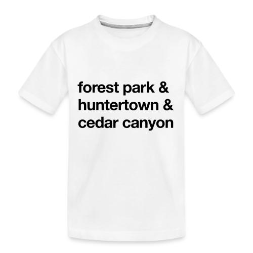 1 Church 3 Locations Black - Kid's Premium Organic T-Shirt