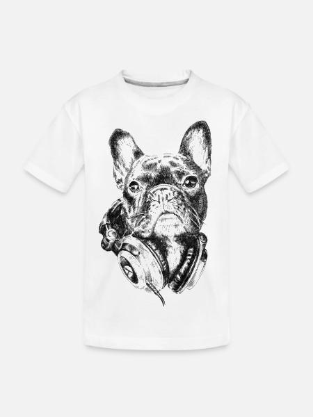 AD Bulldog The Melomaniac - Kid's Premium Organic T-Shirt - white - Front