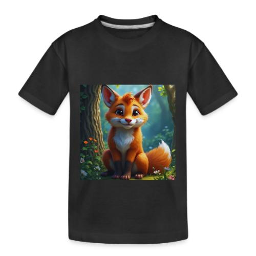 Magical fantasy fox in enchanted forest scene - Kid's Premium Organic T-Shirt