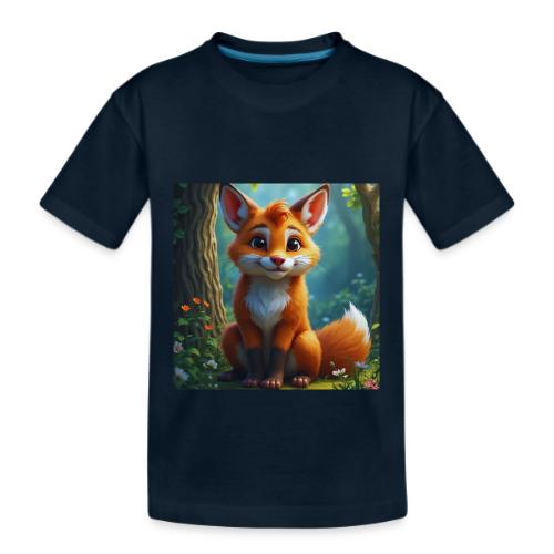 Magical fantasy fox in enchanted forest scene - Kid's Premium Organic T-Shirt