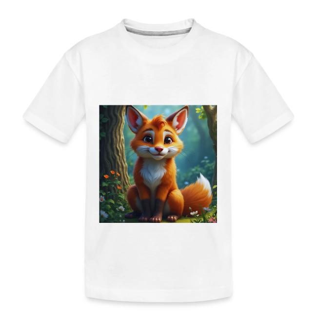 Magical fantasy fox in enchanted forest scene