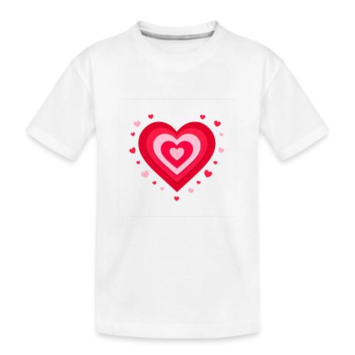 Layered Red & Pink Heart – Cute Valentine Love - Kid's Premium Organic T-Shirt