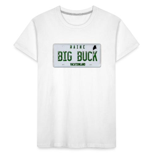 Maine LICENSE PLATE Big Buck Camo - Kid's Premium Organic T-Shirt